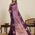 Lavender zari work silk blend saree with blouse