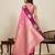 Rani pink zari work silk blend saree with blouse