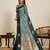Drak green zari work silk blend saree with blouse
