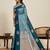 Rama zari work silk blend saree with blouse