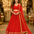 Red georgette lehenga choli with dupatta | navratri garba & dandiya outfit | golden lace ethnic festive wear