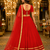 Red georgette lehenga choli with dupatta | navratri garba & dandiya outfit | golden lace ethnic festive wear
