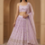 Lavender Embroidered Georgette Lehenga Choli Dupatta