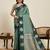 Drak green zari work silk blend saree with blouse