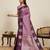 Wine zari work silk blend saree with blouse