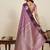 Wine zari work silk blend saree with blouse