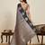Black zari work silk blend saree with blouse