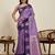 Purple zari work silk blend saree with blouse