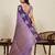 Purple zari work silk blend saree with blouse