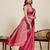 Rani pink zari work silk blend saree with blouse