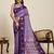 Purple zari work silk blend saree with blouse