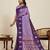 Purple zari work silk blend saree with blouse