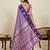 Purple zari work silk blend saree with blouse