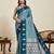 Blue zari work silk blend saree with blouse