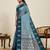 Blue zari work silk blend saree with blouse