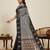 Black zari work silk blend saree with blouse