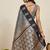 Black zari work silk blend saree with blouse