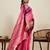 Rani pink zari work silk blend saree with blouse