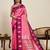 Rani pink zari work silk blend saree with blouse