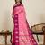 Rani pink zari work silk blend saree with blouse