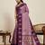 Wine zari work silk blend saree with blouse