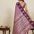Wine zari work silk blend saree with blouse