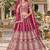 Magenta Net Semi Stitched Lehenga Choli with Stone Embroidery Work