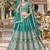 Turquoise Net Semi Stitched Lehenga Choli with Stone Embroidery Work