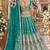 Turquoise Net Semi Stitched Lehenga Choli with Stone Embroidery Work