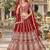 Red Net Semi Stitched Lehenga Choli with Stone Embroidery Work