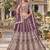 Purple Net Semi Stitched Lehenga Choli with Stone Embroidery Work