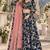 Black Silk Semi Stitched Lehenga Choli with Floral Printed Work