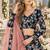 Black Silk Semi Stitched Lehenga Choli with Floral Printed Work