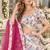 White Silk Semi Stitched Lehenga Choli with Floral Printed Work