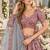 Peach Silk Semi Stitched Lehenga Choli with Floral Printed Work