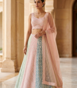 Multicolor Thread Sequin Georgette Lehenga Choli Blouse