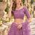 Purple Net Semi Stitched Lehenga Choli with Embroidery & Sequence Work