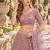Purple Net Semi Stitched Lehenga Choli with Embroidery & Sequence Work