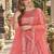 Peach Net Semi Stitched Lehenga Choli with Embroidery & Sequence Work