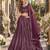 Violet Net Semi Stitched Lehenga Choli with Embroidery & Sequence Work