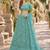 Turquoise Net Semi Stitched Lehenga Choli with Embroidery & Sequence Work