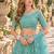 Turquoise Net Semi Stitched Lehenga Choli with Embroidery & Sequence Work