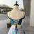 sky blue organza printed lehenga choli with free size upto 42