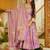 Purple digital printed muslin anarkali palazzo set with dupatta