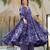 Blue digital printed muslin anarkali palazzo set with dupatta