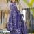 Blue digital printed muslin anarkali palazzo set with dupatta
