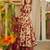 Maroon digital printed muslin anarkali palazzo set with dupatta