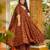 Maroon digital printed muslin anarkali palazzo set with dupatta