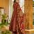 Maroon digital printed muslin anarkali palazzo set with dupatta