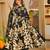 Black digital printed muslin anarkali palazzo set with dupatta